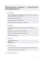 Pathology Exam 1 Modules 1  3  | Que & Answ | Well Updated Review