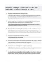 Business Strategy- Exam 1 QUESTIONS AND ANSWERS VERIFIED 100% ( A SCORE)