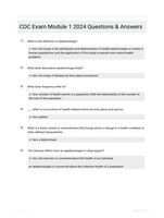 CDC Exam Module 1 2024 Questions & Answers