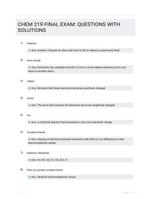 CHEM 219 FINAL EXAM: QUESTIONS WITH SOLUTIONS