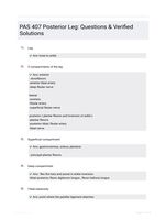 PAS 407 Posterior Leg: Questions & Verified Solutions