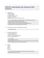 PAS 407 Anterolateral Leg: Questions With Solutions