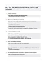 PAS 407 Nerves and Neuropathy: Questions & Solutions