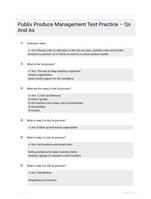 Publix Produce Management Test Practice  Qs And As