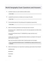 World Geography Exam Questions and Answers