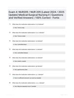 Exam 4: NUR209 / NUR 209 (Latest 2024 / 2025 Update) Medical-Surgical Nursing II | Questions and Verified Answers | 100% Correct - Fortis
