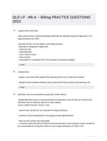 QLD LP - Wk 6  Billing PRACTICE QUESTIONS 2023
