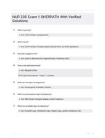 NUR 230 Exam 1 SHERPATH With Verified Solutions