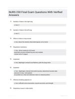 NURS 230 Final Exam Questions With Verified Answers