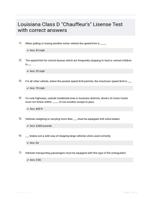 Louisiana Class D "Chauffeur's" Lisense Test with correct answers