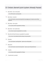 G1 Ontario demerit point system Already Passed