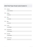 2022 Past Paper Study Guide Graded A+