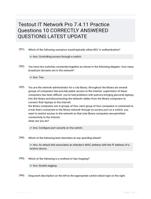 Testout IT Network Pro 7.4.11 Practice Questions 10 CORRECTLY ANSWERED QUESTIONS LATEST UPDATE
