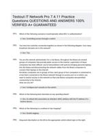Testout IT Network Pro 7.4.11 Practice Questions QUESTIONS AND ANSWERS 100% VERIFIED A+ GUARANTEED