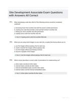 Site Development Associate Exam Questions with Answers All Correct
