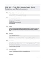 BUL 4421 Final - FAU Gendler Study Guide Questions and Correct Answers
