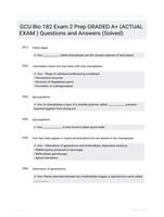 GCU Bio 182 Exam 2 Prep GRADED A+ (ACTUAL EXAM ) Questions and Answers (Solved)
