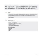 NR 603 Week 7 EXAM QUESTIONS (24 TERMS) WITH VERIFIED DEFINITIONS UPDATED 2024