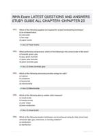 NHA Exam LATEST  QUESTIONS AND ANSWERS STUDY GUIDE ALL  CHAPTER1-CHPAPTER 23