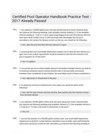 Certified Pool Operator HandbookPractice Test - 2017 Already Passed