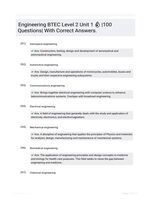 Engineering BTEC Level 2 Unit 1  |100 Questions| With Correct Answers.