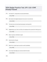 SIDA Badge Practice Test JFK -LGA -EWR Already Passed