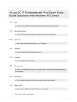 Virtual SC IT Fundamentals Final Exam Study Guide Questions with Answers All Correct