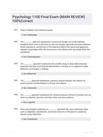 Psychology 1100 Final Exam (MAIN REVIEW)  100%Correct