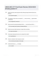 UNCG BIO 277 Final Exam Review 2024/2025  already graded A+