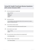 Virtual SC Health Final Exam Review Questions with correct Answers 2024