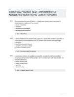 Back Flow Practice Test 100 CORRECTLY ANSWERED QUESTIONS LATEST UPDATE