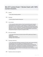 Bio 227 Lecture Exam 1 Review Exam with 100% Correct Answers..