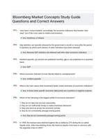 Bloomberg Market Concepts Study Guide Questions and Correct Answers
