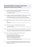 Bloomberg Market Concepts Study Guide Questions and Correct Answers