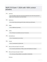 NUR 215 Exam 1  2024 with 100% correct answers