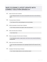 NUR 215 EXAM 2  LATEST UPDATE WITH CORRECT SOLUTION GRADED A+