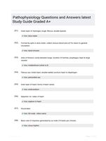 Pathophysiology Questions and Answers latest Study Guide Graded A+