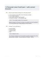 1) Personal Lines Final Exam 1 with correct Answers