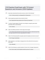 210 Practice Final Exam with 73 Correct Questions and Answers (2024 Update).