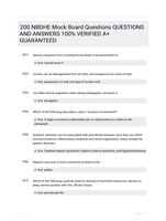 200 NBDHE Mock Board Questions QUESTIONS AND ANSWERS 100% VERIFIED A+ GUARANTEED