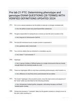 Pre lab 21 PTC: Determining phenotype and genotype EXAM QUESTIONS (28 TERMS) WITH VERIFIED DEFINITIONS UPDATED 2024