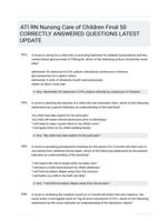 ATI RN Nursing Care of Children Final 50 CORRECTLY ANSWERED QUESTIONS LATEST UPDATE