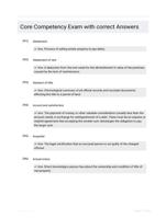 Core Competency Exam with correct Answers