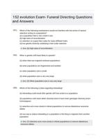 152 evolution Exam- Funeral Directing Questions and Answers