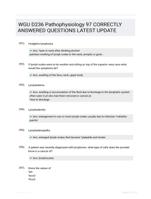 WGU D236 Pathophysiology  97 CORRECTLY ANSWERED QUESTIONS LATEST UPDATE