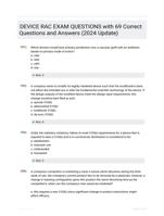 DEVICE RAC EXAM QUESTIONS with 69 Correct Questions and Answers (2024 Update)