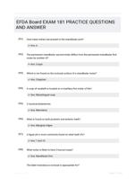 EFDA Board EXAM 181 PRACTICE QUESTIONS AND ANSWER