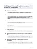 DAT Natural Sciences Practice exam terms 1 Questions and Answers 2024