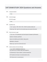 DAT EXAM STUDY 2024 Questions and Answers