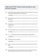 TAM card STUDY Study Guide Questions and Correct Answers